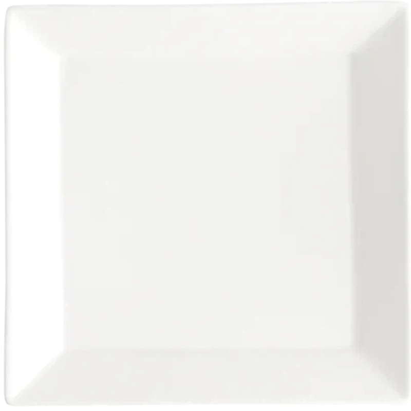 Browne - FOUNDATION 8.5" Porcelain Square Wide Rim White Plate, 2 Dz - 5630194