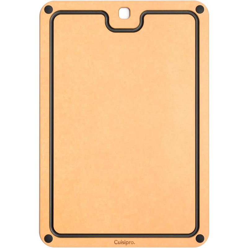 Cuisipro - 16" x 11" Natural/Slate Fibre Wood Silicone Feet Cutting Board - 74791600