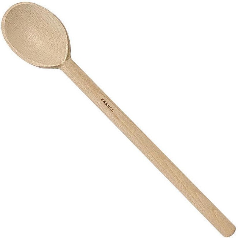 Browne - 14" Beechwood Wooden Round Spoon - 744574