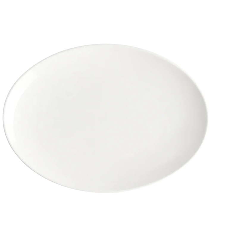 Browne - FOUNDATION 10" x 7.25" Porcelain Oval White Coupe Plate, 1 Dz - 5630115