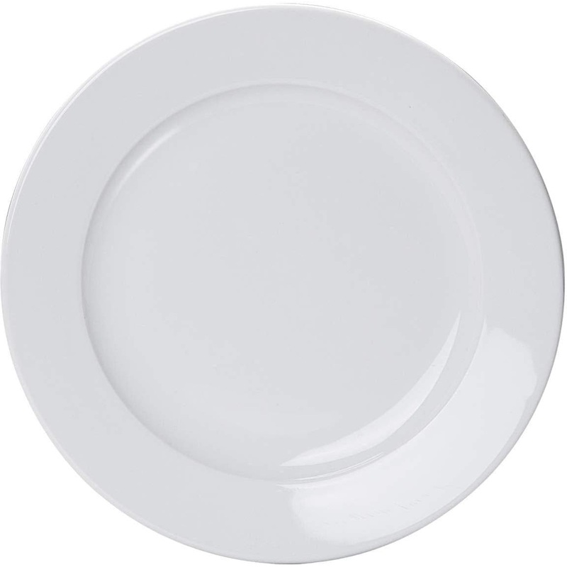 Browne - PALM 9.75" White Wide Rim Porcelain Dinner Plate, 2 Dz - 563994