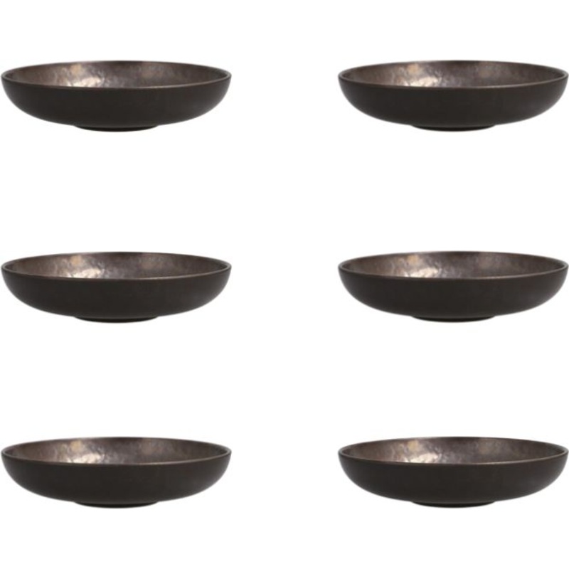 Fortessa - 39 Oz Nivo Metallic Low Salad Bowl, Pack of 6 - D752.122.0000
