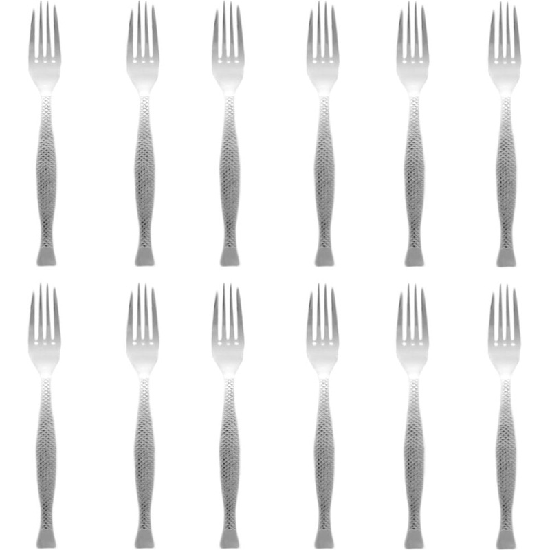 Fortessa - 7.9" Stainless Steel Siren Table Fork, Pack of 12 - DVMETD800002