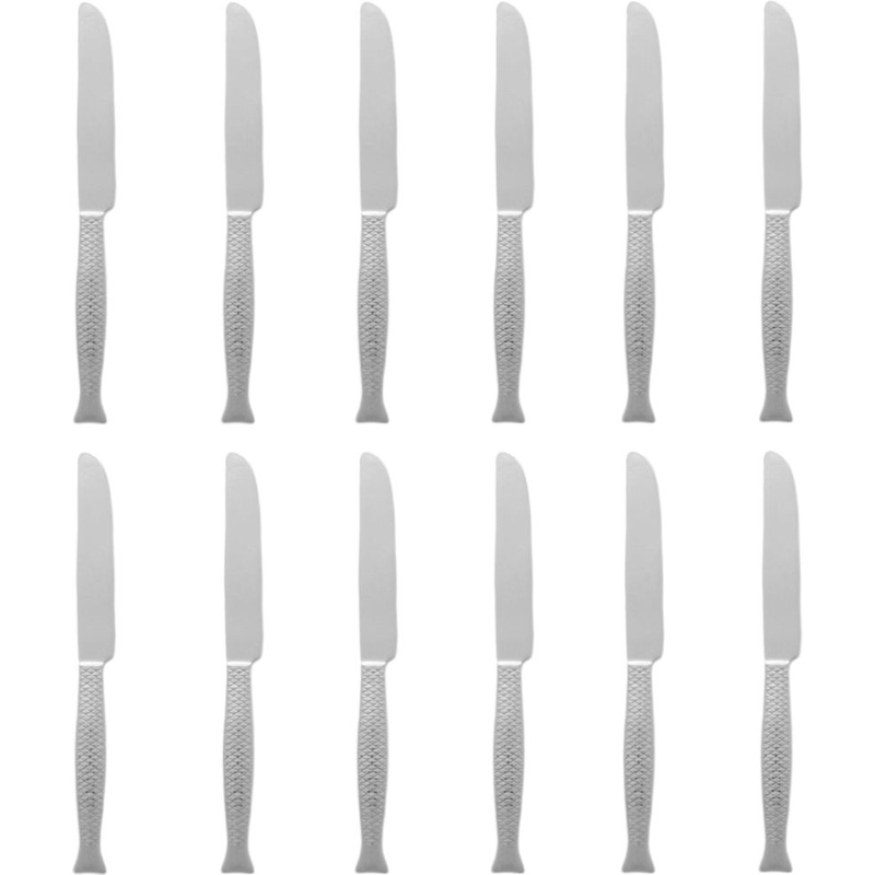 Fortessa - 9.3" Stainless Steel Siren Table Knife, Pack of 12 - DVMETD800005