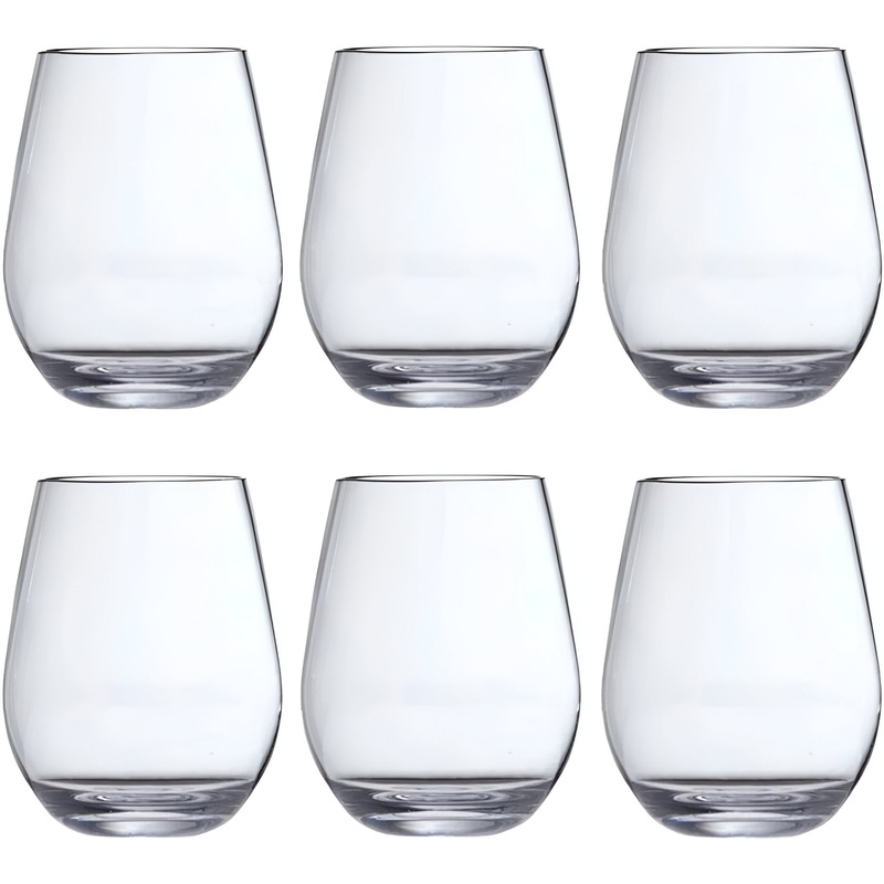 Fortessa - Outside 19 Oz Tritan Plastic Stemless Red Wine Glass, Pack of 6 - DV.PS.141