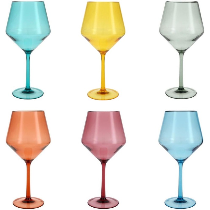 Fortessa - Sole 22 Oz Mixed Colors 6 PC Cabernet Glass Set - PS.MXSET.01