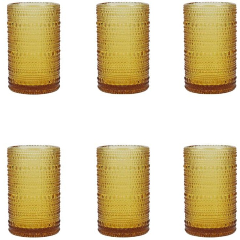Fortessa - 13 Oz Jupiter Amber Iced Beverage Glass, Pack of 6 - DV.JUPITERAM.03