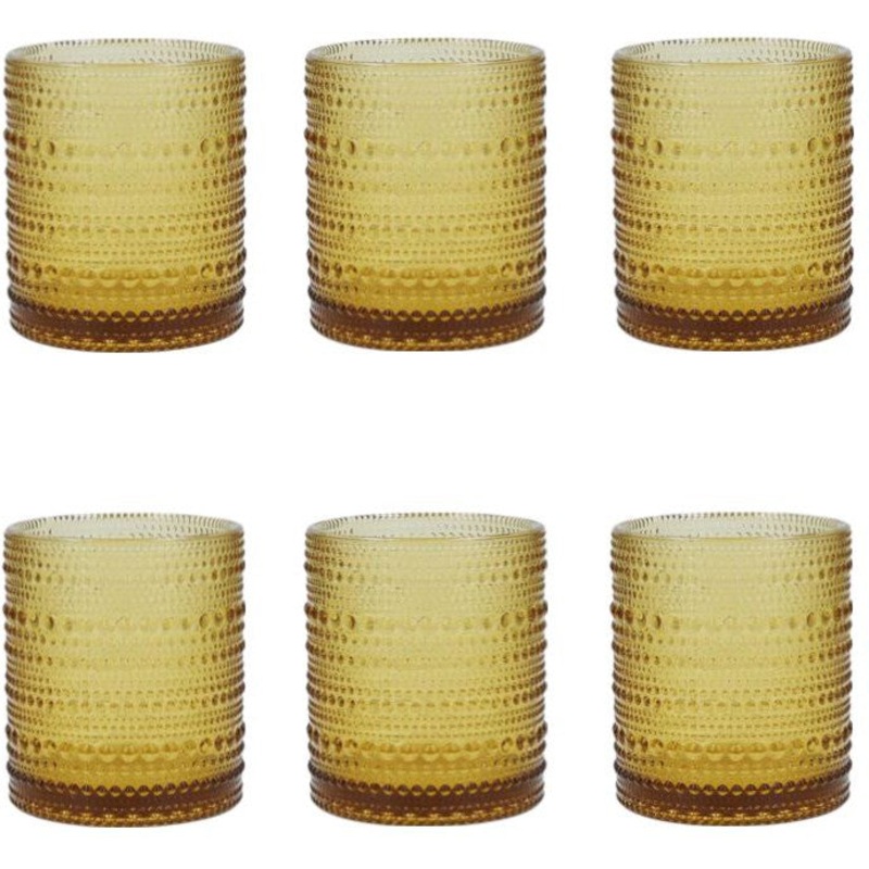 Fortessa - Jupiter 10 Oz Amber Double Old Fashioned Glass, Pack of 6 - DV.JUPITERAM.04