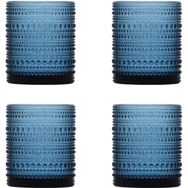 Fortessa - Jupiter 10 Oz Blue Double Old Fashioned Glass, Pack of 4 - JUPITERBL.4.04