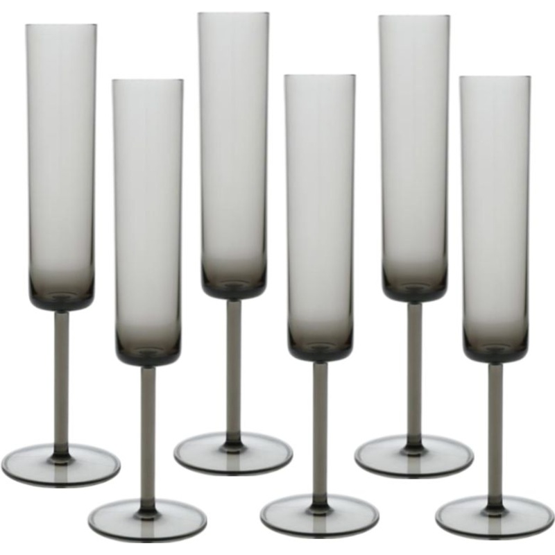 Fortessa - Urbo 6 Oz Gray Plastic Champagne Flute, Pack of 6 - URBO.PS.GY.16