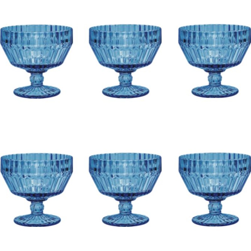 Fortessa - Archie Cornflower 10 Oz Footed Dessert Bowl, Pack of 6 - ARCHIE.BL.02