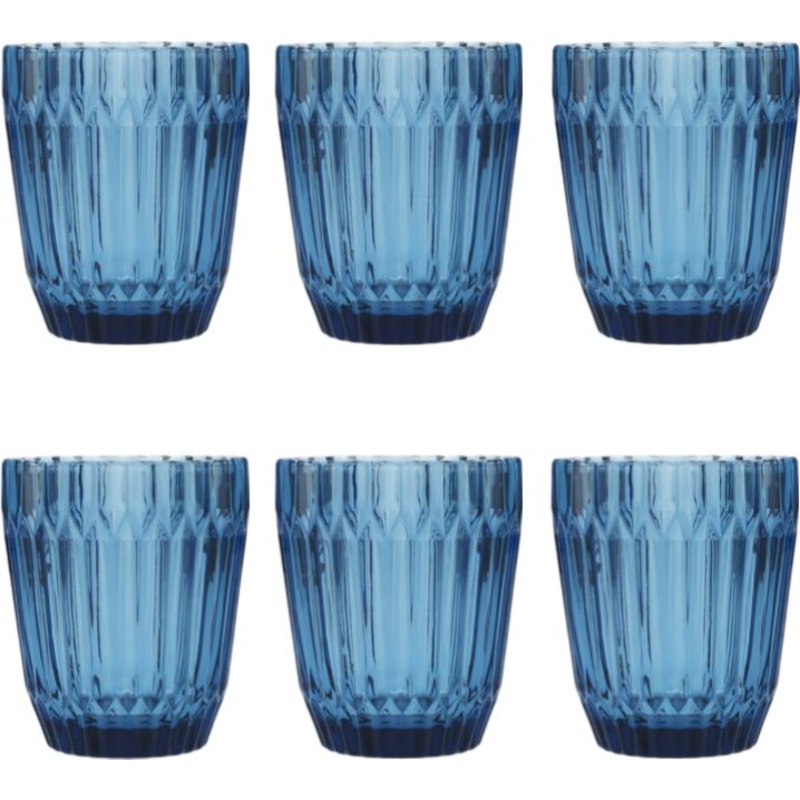 Fortessa - Archie Cornflower 12.5 Oz Double Old Fashioned Glass, Pack of 6 - ARCHIE.BL.04