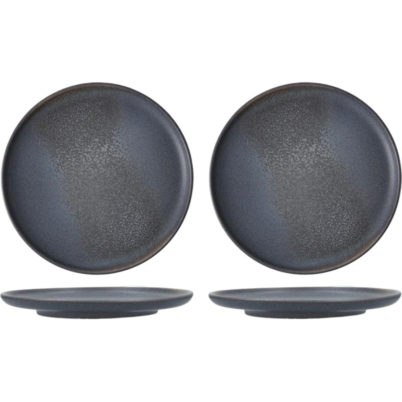 Fortessa - CT Collection Iceland Volcanic 8.5" x 1.75" Gray Coupe Salad Plate, Pack of 4 - CT.ICE.VG.804