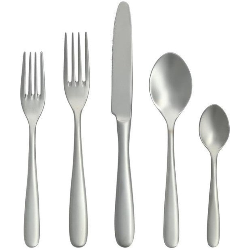 Fortessa - Grand City Sandblasted 5 Pc Stainless Steel Flatware Set - 5PPS-622SB-05