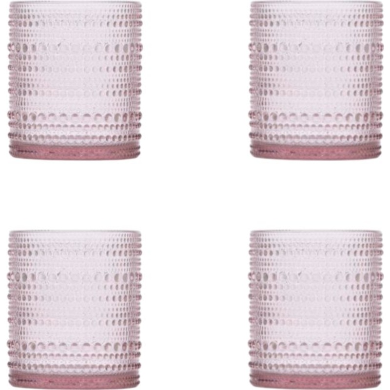 Fortessa - Jupiter 10 Oz Pink Double Old Fashioned Glass, Pack of 4 - JUPITERPK.4.04
