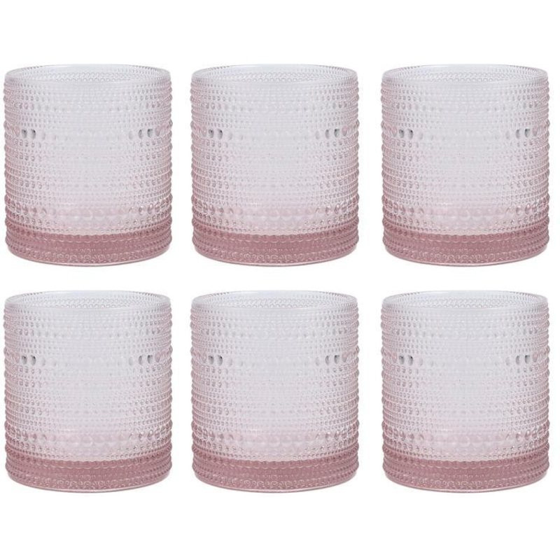 Fortessa - Jupiter 13.9 Oz Pink Triple Old-Fashioned Glass, Pack of 6 - JUPITERPK.09