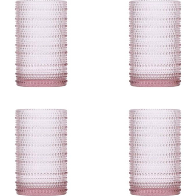 Fortessa - Jupiter 13 Oz Pink Iced Beverage Glass, Pack of 4 - JUPITERPK.4.03