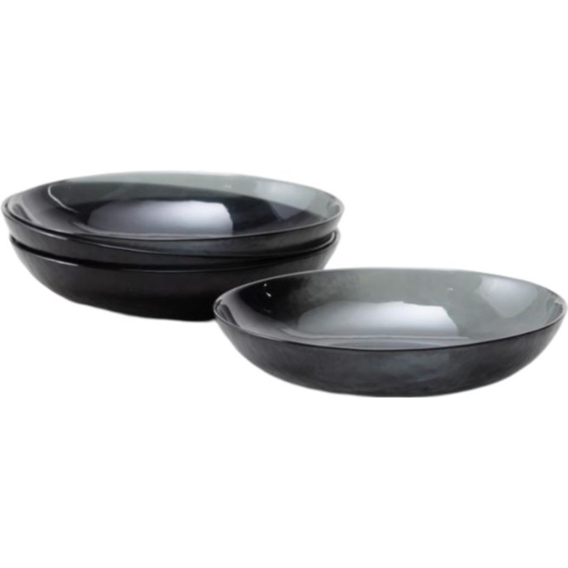 Fortessa - Los Cabos Shadow Black 25 Oz Coupe Entre Bowl, Pack of 4 - 2700.SHADOW.07