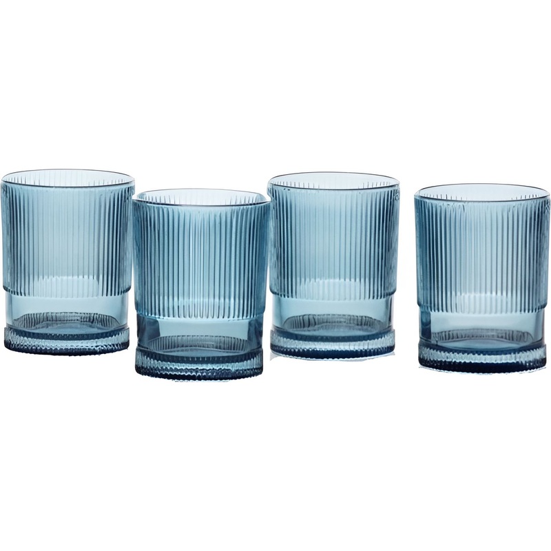 Fortessa - NoHo 12.85 Oz Blue Beverage Glass, Pack of 4 - NOHO.BLUE.03