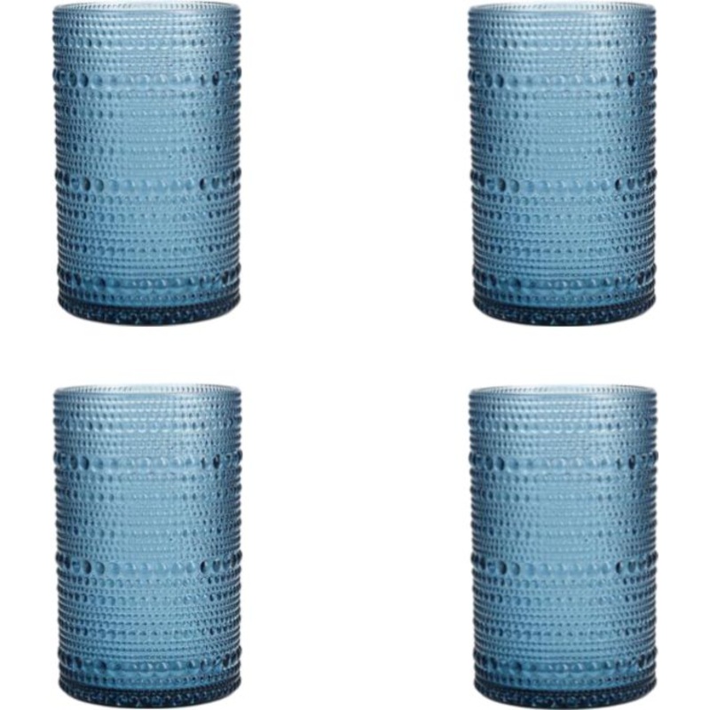Fortessa - Orbetto 13 Oz Blue Iced Beverage Glass, Pack of 4 - PS.ORB.BL.03