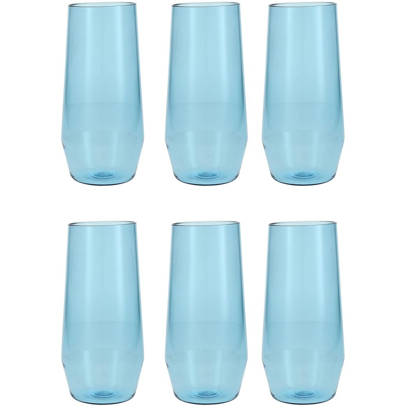 Fortessa - Sole 18 Oz Blue Ether Iced Tea Glass, Pack of 6 - PS.SOLE.BE.04
