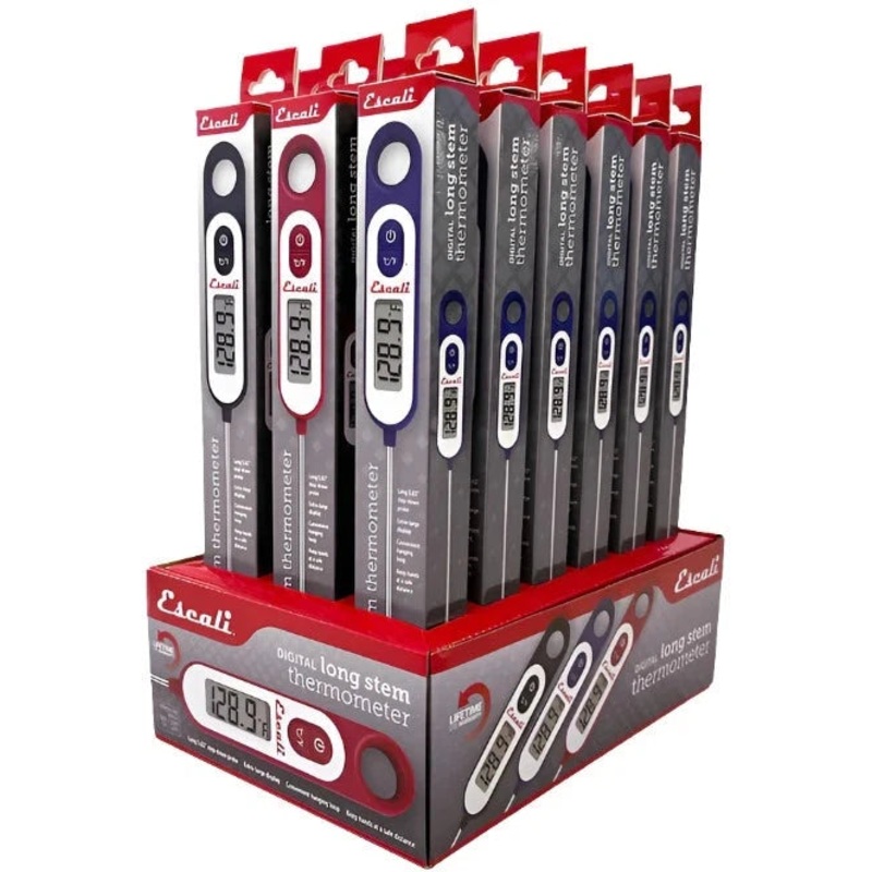 Escali - 5.6" Long Stem Multicolor Digital Thermometers, Pack Of 18 - DH9-CDU18