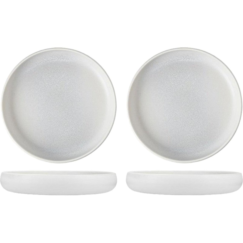 Fortessa - CT Collection Iceland Thermal 8.5" x 1.5" White Medium High Sided Plate, Pack of 4 - CT.ICE.TW.105