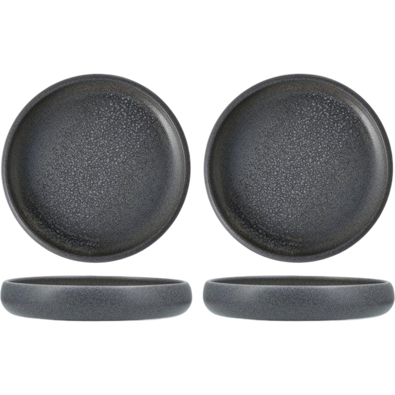 Fortessa - CT Collection Iceland Volcanic 6" x 1" Gray Small High Sided Plate, Pack of 4 - CT.ICE.VG.107