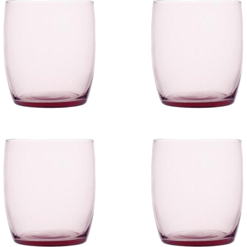 Fortessa - Gala 15 Oz Pink Short Beverage Glass, Pack of 4 - GALA.PK.4.04