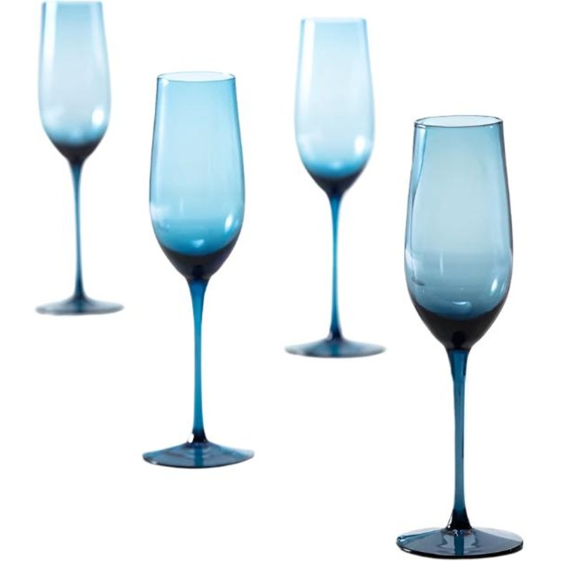 Fortessa - Gala 9.1 Oz Cornflower Champagne Flute, Pack of 4 - GALA.BL.4.05