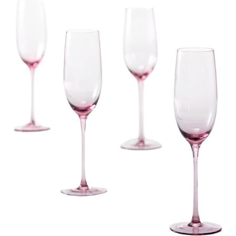 Fortessa - Gala 9.1 Oz Pink Champagne Flute, Pack of 4 - GALA.PK.4.05