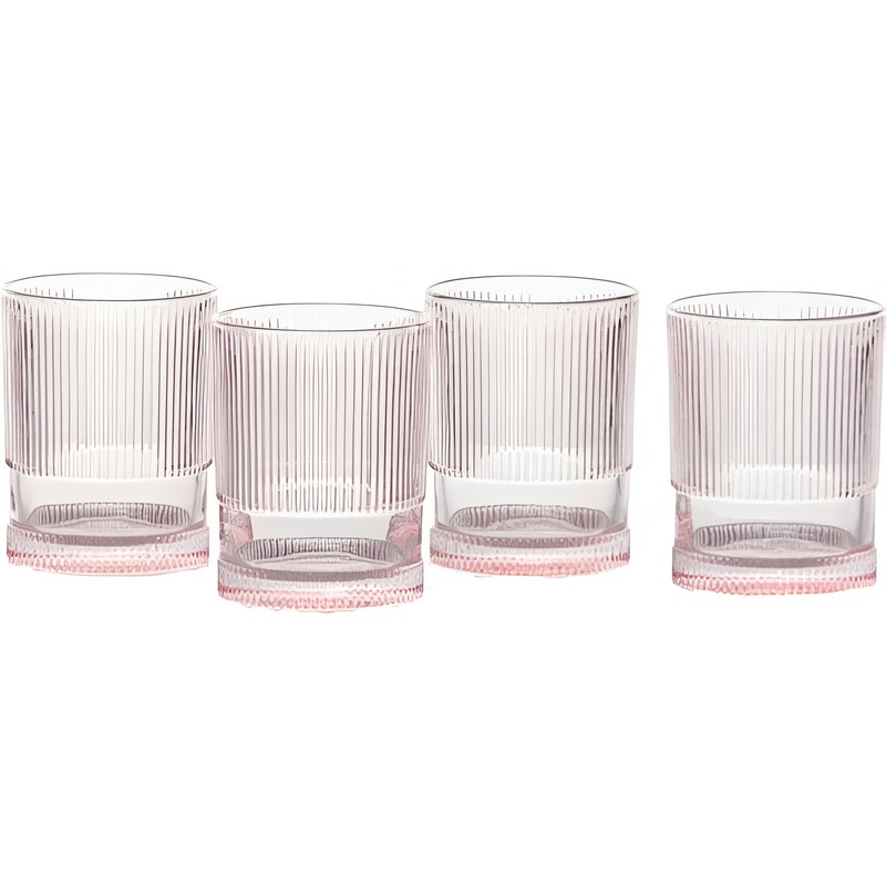 Fortessa - NoHo 12.85 Oz Pink Beverage Glass, Pack of 4 - NOHO.PINK.03