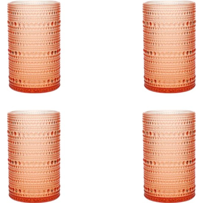 Fortessa - Orbetto 13 Oz Coral Blush Iced Beverage Glass, Pack of 4 - PS.ORB.CB.03