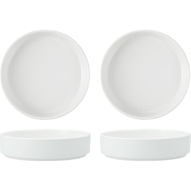 Fortessa - Sound 8.5" White Straight Sided Bowl, Pack of 4 - 6900.WHT.1119