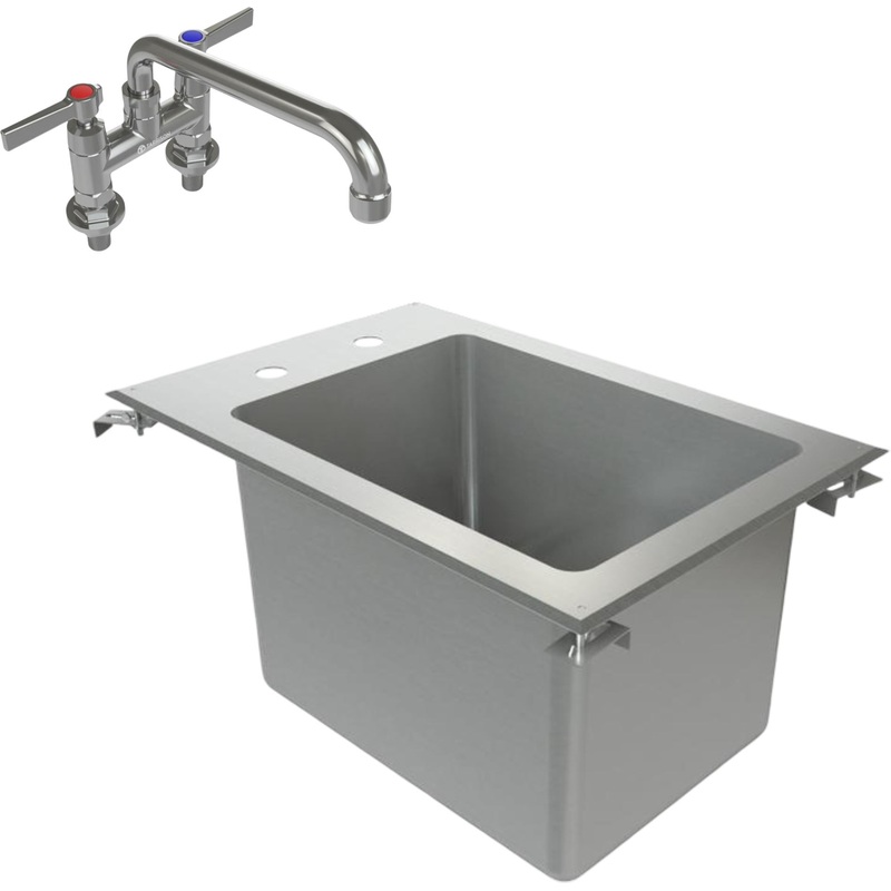 Tarrison - 13" x 20" Drop In Sink One Compartment with Heavy Duty Faucet - TADI141010KIT-CUSTOM