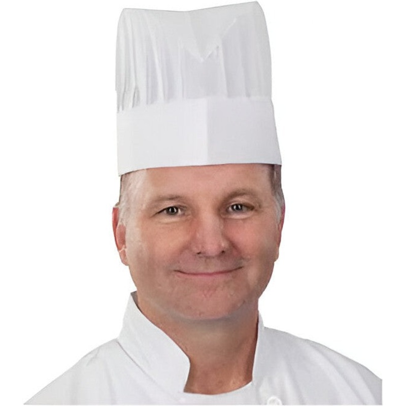 Chef Revival - 9" Non-Woven Fiber White Disposable Corporate Chef's Hat with Adjustable, 25/Pk - H056