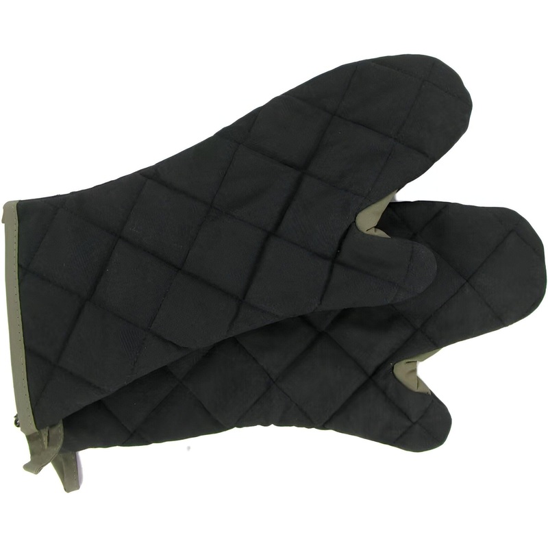 Chef Revival - Pyrotex PRO 17" Elbow Length Black Oven Mitt, Pair - 2PX27BKBK