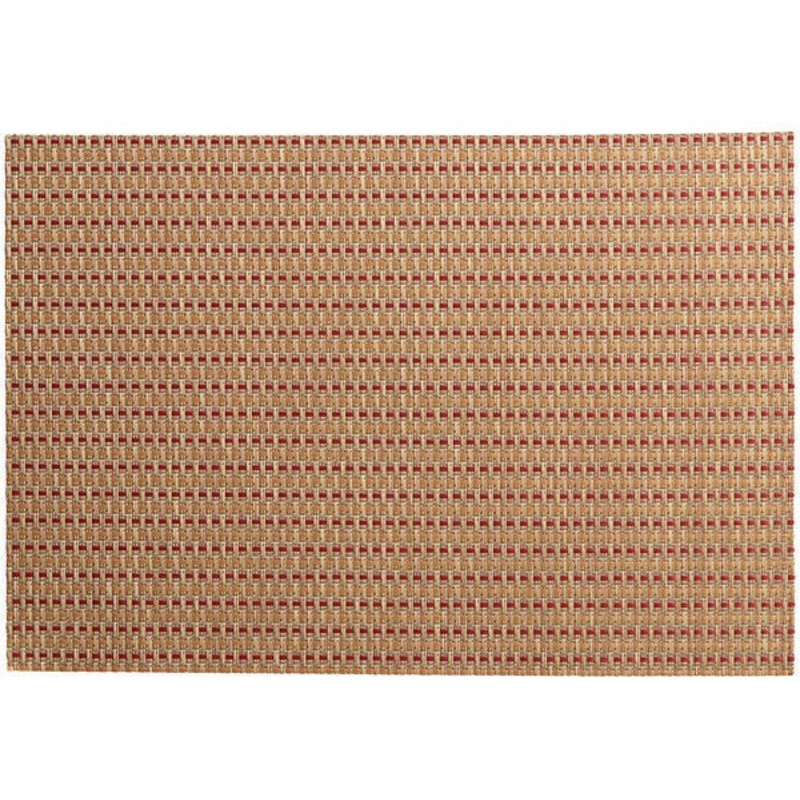 Chef Revival - RITZ 13" x 19" PVC Rectangle Tan / Orange / Rust Open Basketweav Placemat, 12/Pack - 64905