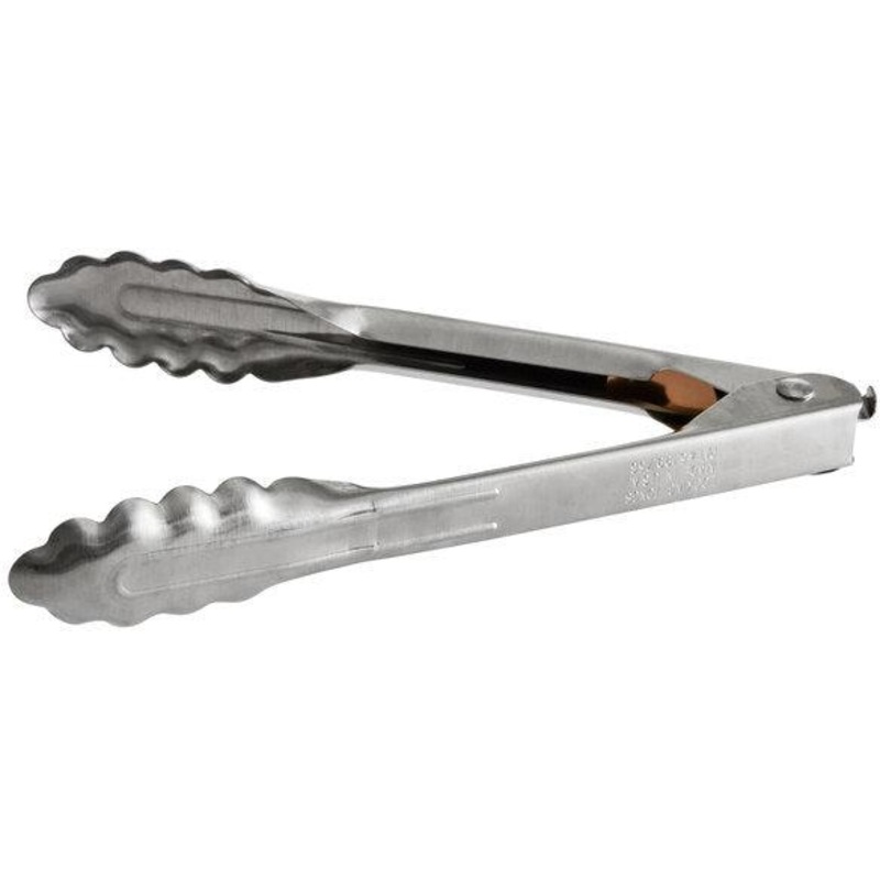 Edlund - 44 Series 7" Heavy-Duty Scallop Utility Tongs with Lock, Pack of 12 - 4407 HDL-12