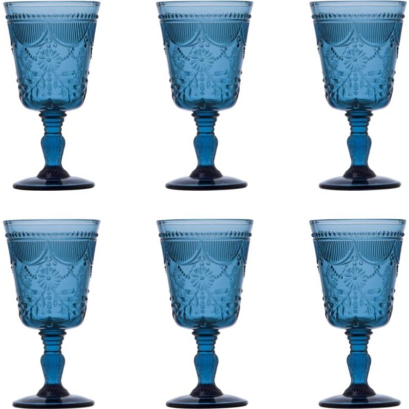 Fortessa - Debutante 10 Oz Blue Goblet Glass, Pack of 6 - RRPG.DEBUBL.03