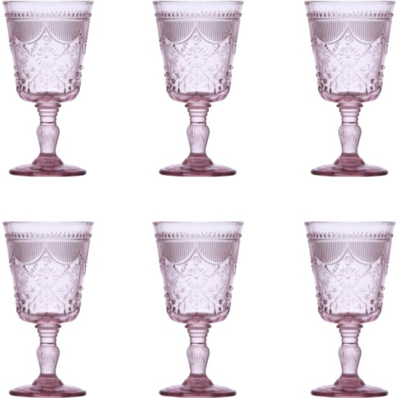 Fortessa - Debutante 10 Oz Pink Goblet Glass, Pack of 6 - RRPG.DEBUPK.03