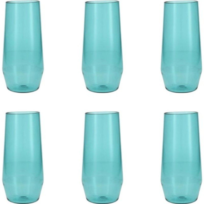 Fortessa - Sole 18 Oz Aqua Sky Iced Tea Glass, Pack of 6 - PS.SOLE.AS.04