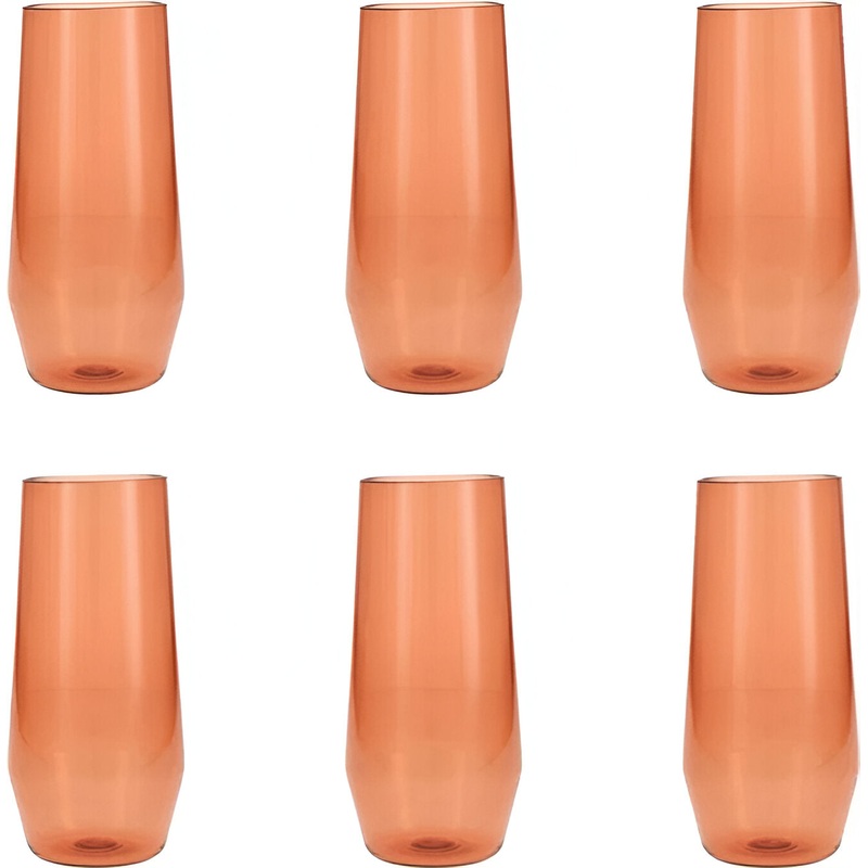 Fortessa - Sole 18 Oz Terra Cotta Iced Tea Glass, Pack of 6 - PS.SOLE.TC.04
