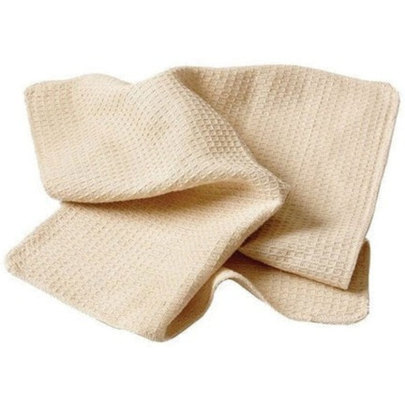 Chef Revival - 18" x 18" Cotton Tan Waffle Weave Bar Towel , Pack of 12- 700WT