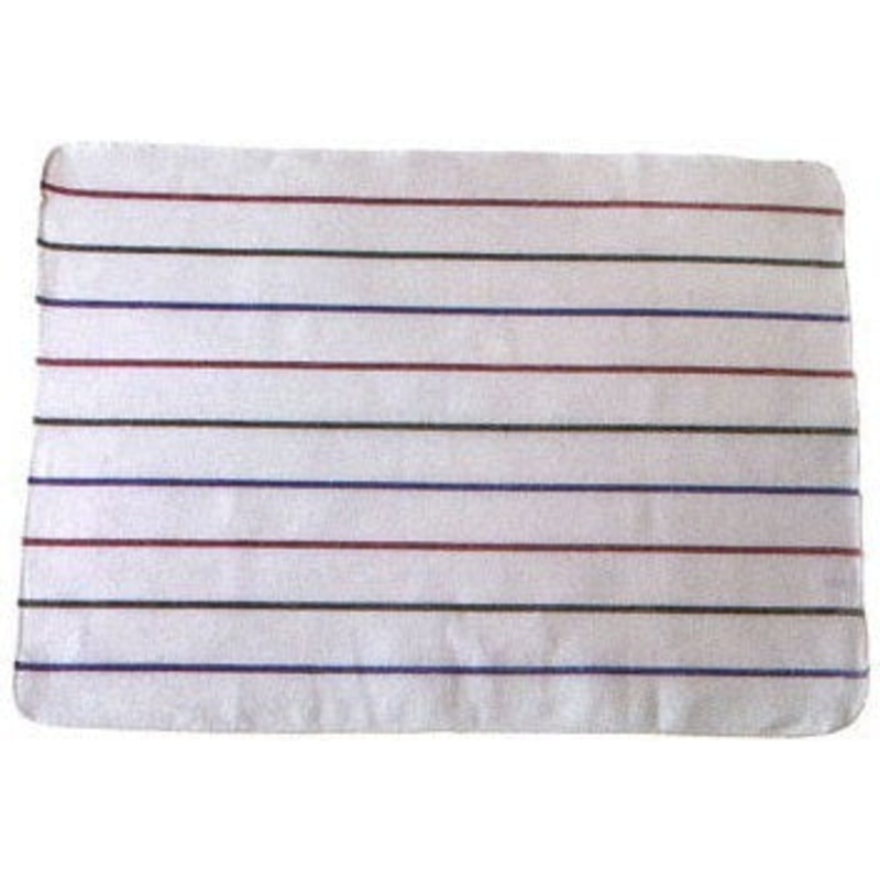 Chef Revival - 20" x 28" Cotton White Herringbone Poly Dish Towel with Mix Color Strips, Pack of 12 - 703HB28