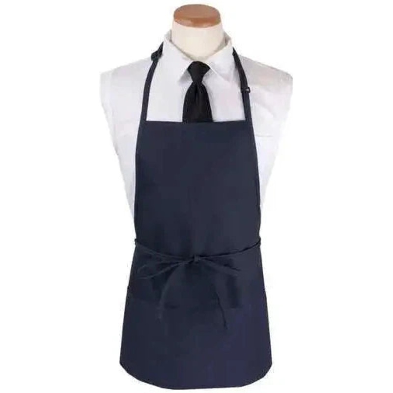 Chef Revival - 26" x 23" Poly-Cotton Navy Blue Bib Apron with 3 Pocket & Pan Pocket - 3PBIANVFP