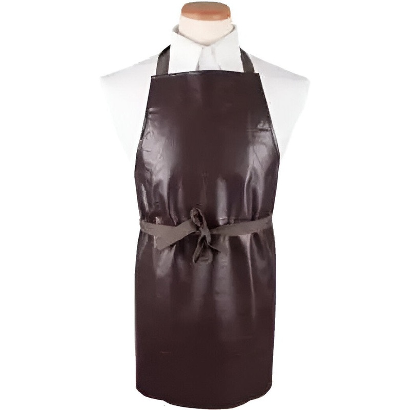 Chef Revival - 26" x 28" Vinyl Regular Brown Bib Cleaning Apron - VA