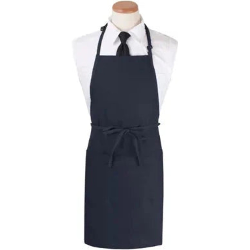 Chef Revival - 26" x 31" Poly-Cotton Navy Blue Bib Apron with 3 Pocket & Pan Pocket - 3PBIAELNV