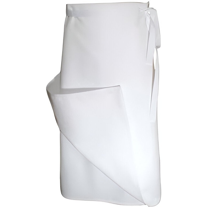 Chef Revival - 28" x 30" Poly-Cotton 4-Sided White Waist Apron - A005