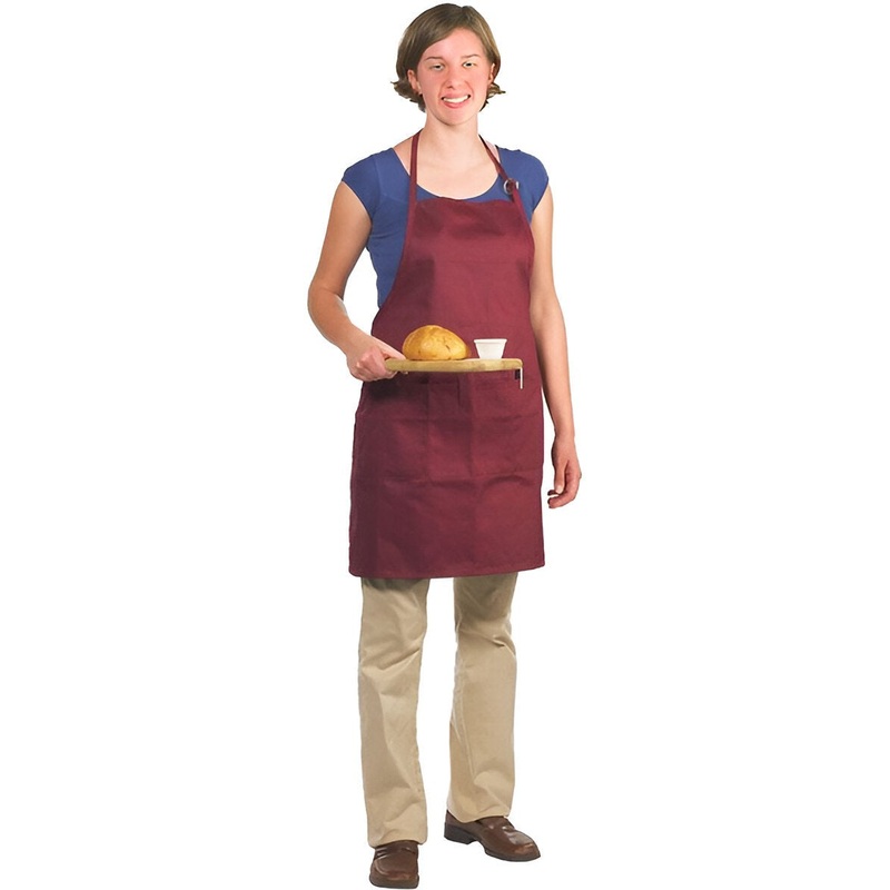 Chef Revival - 28" x 30" Poly-Cotton Utility Bib Apron with 3 Pocket & Adjustable Neckstrap - 601BAO-3